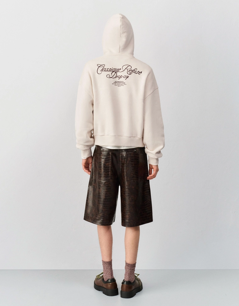 Худи с капюшоном, принтом и вышивкой