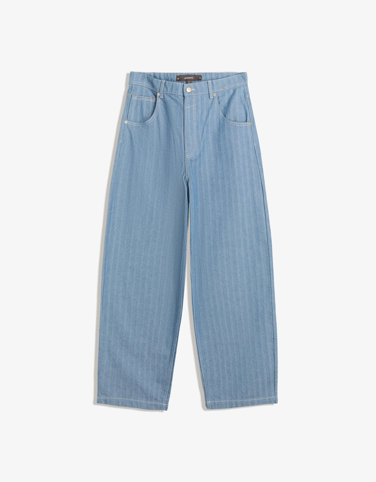 Супермешковатые джинсы в полоску