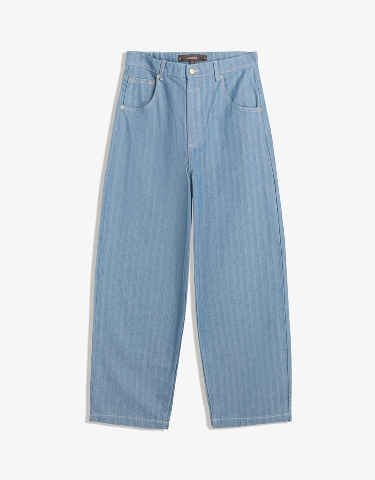 Супермешковатые джинсы в полоску