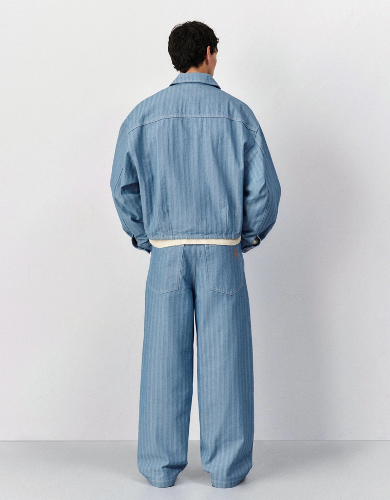 Супермешковатые джинсы в полоску