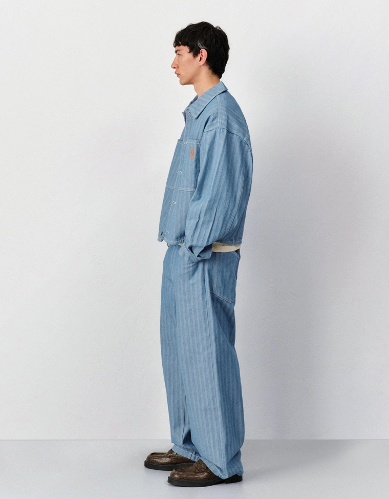 Супермешковатые джинсы в полоску