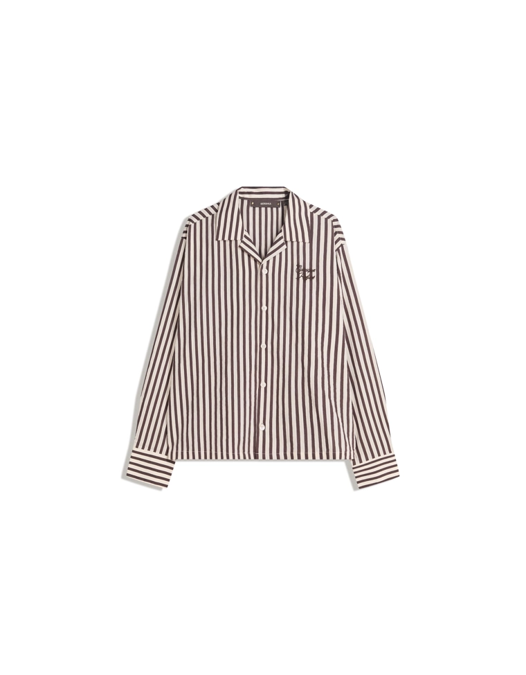 Рубашка геометрического кроя с вышивкой и принтом