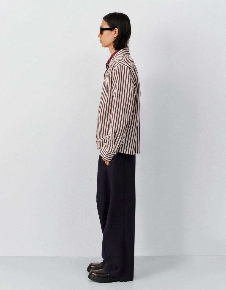 Рубашка геометрического кроя с вышивкой и принтом