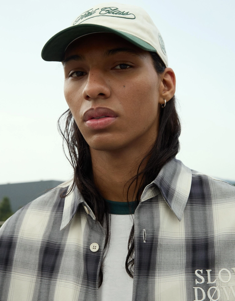 Рубашка в клетку с длинными рукавами и вышивкой