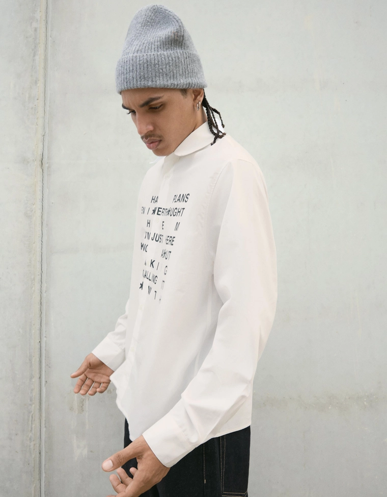 Рубашка объемного кроя с принтом