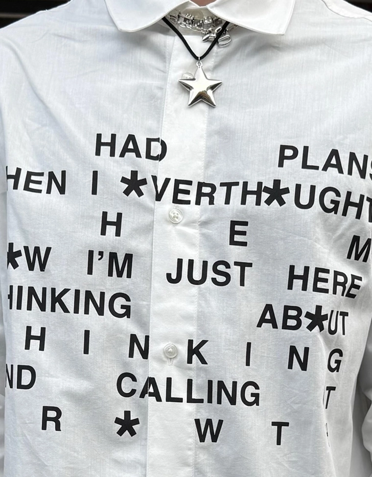 Рубашка объемного кроя с принтом