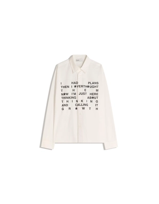 Рубашка объемного кроя с принтом- Заказать в России