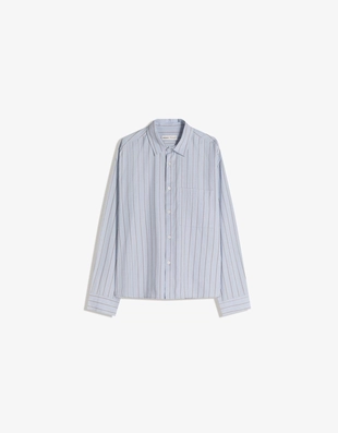 Рубашка в полоску с принтом- Заказать в России