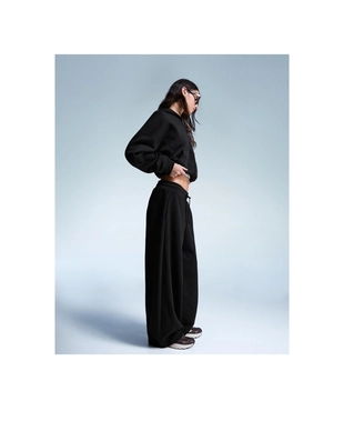 Брюки BARREL из мягкой ткани с фиксаторами- Заказать в России