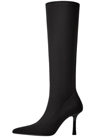 Эластичные сапоги на каблуке- Заказать в России