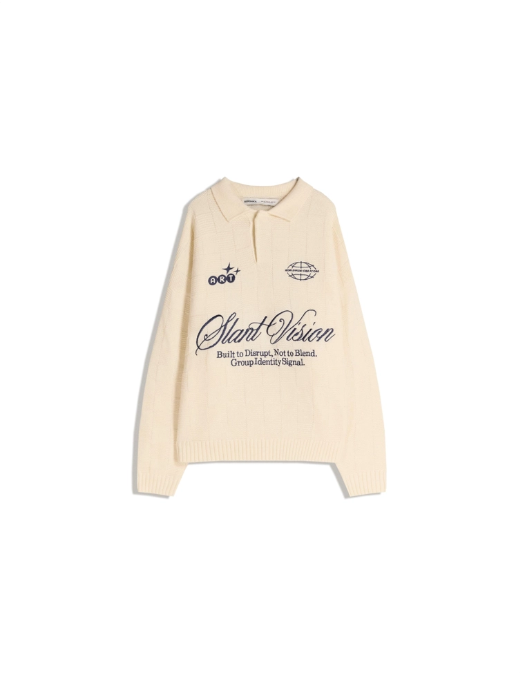 Джемпер с воротником поло и принтом