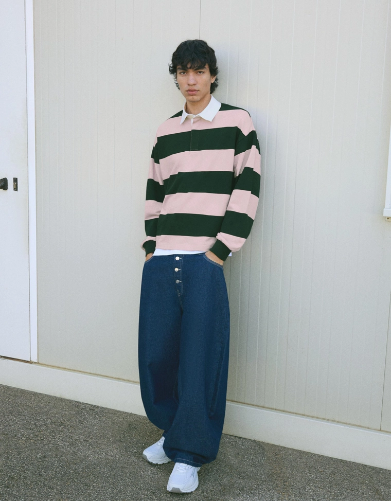 Поло из флиса в полоску