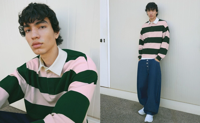 Поло из флиса в полоску