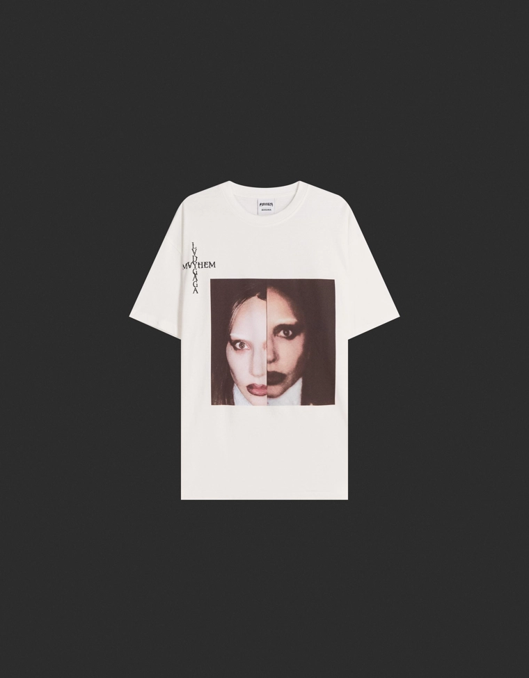 Футболка Lady Gaga с короткими рукавами и принтом