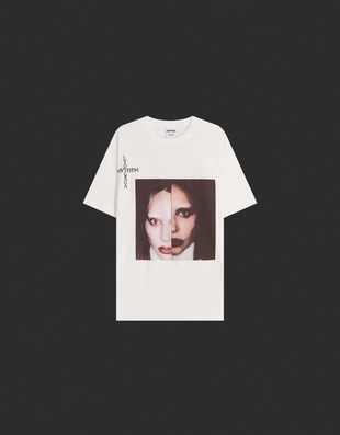 Футболка LADY GAGA с короткими рукавами и принтом- Заказать в России