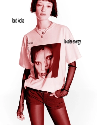 Футболка LADY GAGA с короткими рукавами и принтом- Заказать в России