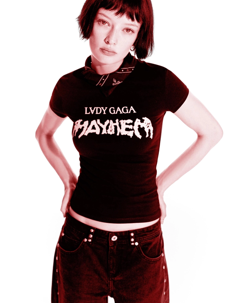 Футболка Lady Gaga с короткими рукавами и принтом