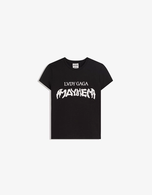 Футболка LADY GAGA с короткими рукавами и принтом- Заказать в России