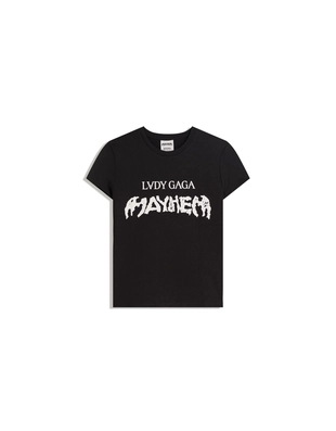 Футболка LADY GAGA с короткими рукавами и принтом- Заказать в России
