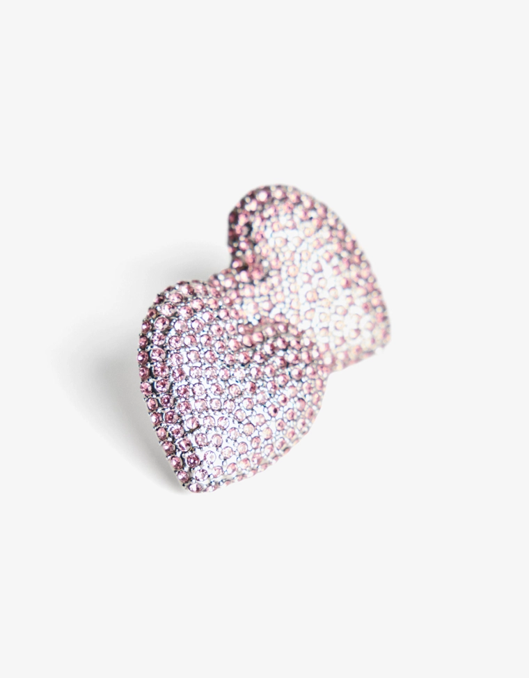 Серьги «Сердце со сверкающими элементами»