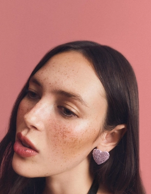 Серьги «сердце со сверкающими элементами»- Заказать в России