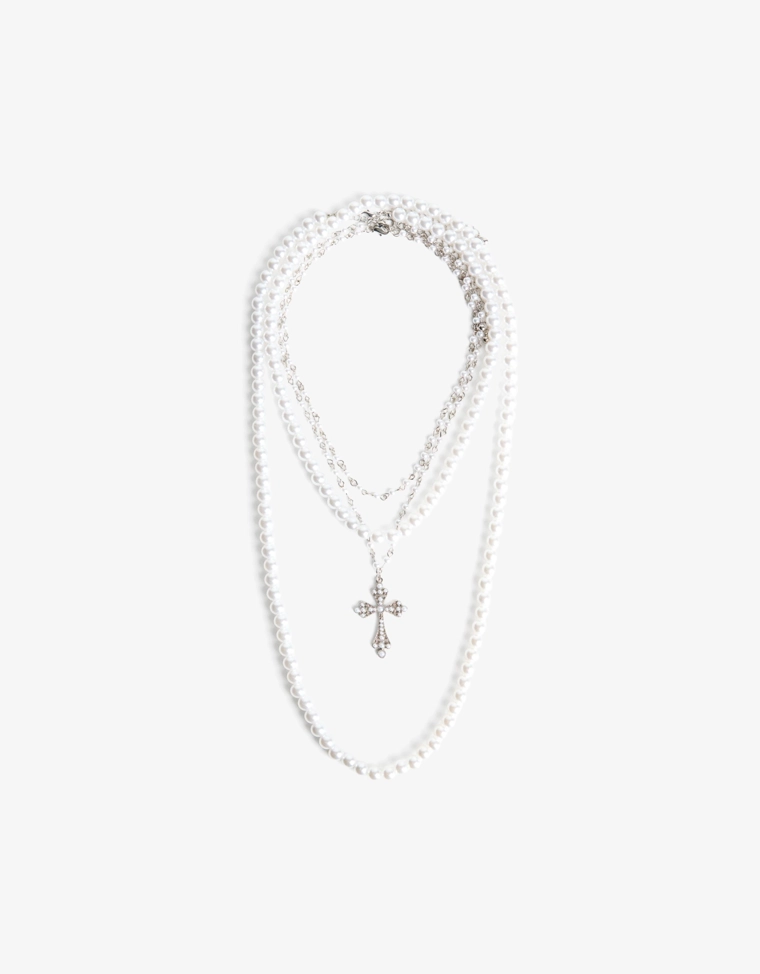 Набор из 2 ожерелий с искусственным жемчугом