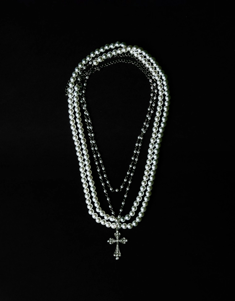 Набор из 2 ожерелий с искусственным жемчугом