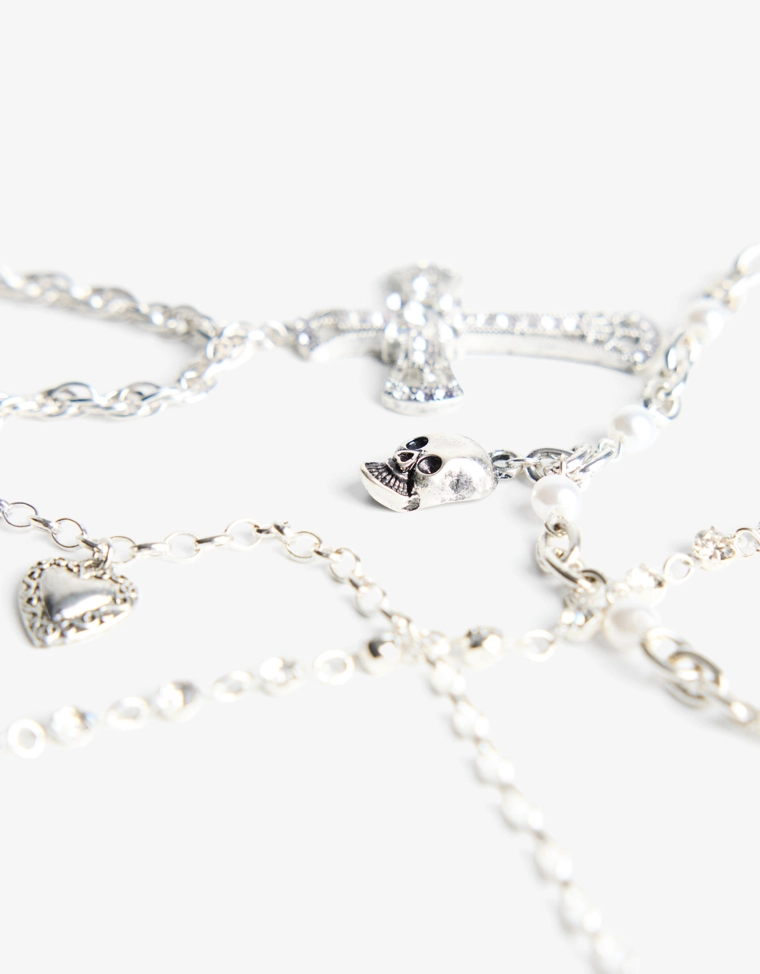 Набор из 4 ожерелий с подвесками