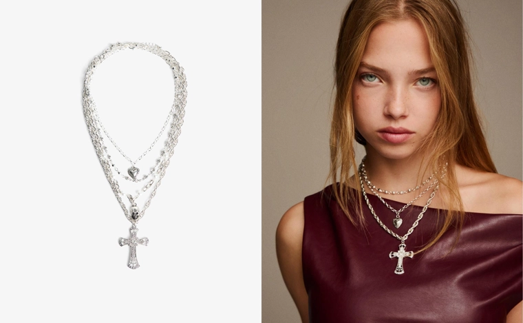 Набор из 4 ожерелий с подвесками