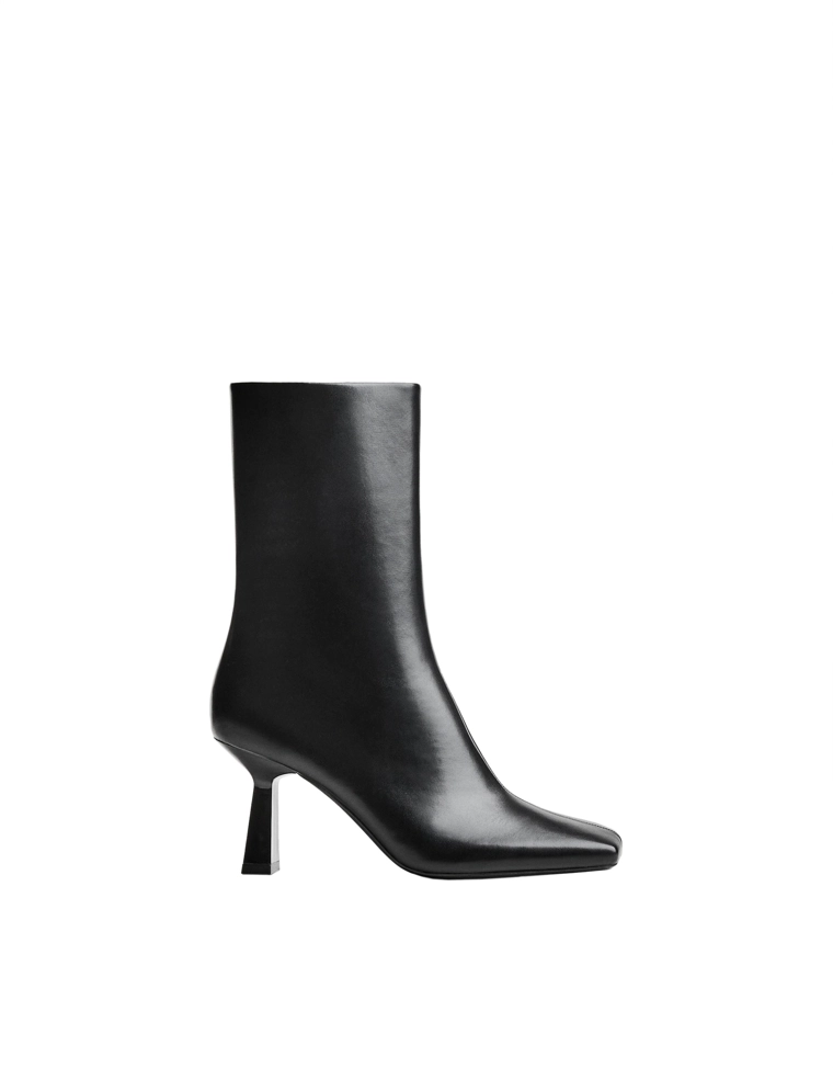 Ботильоны на среднем тонком каблуке с квадратным носом