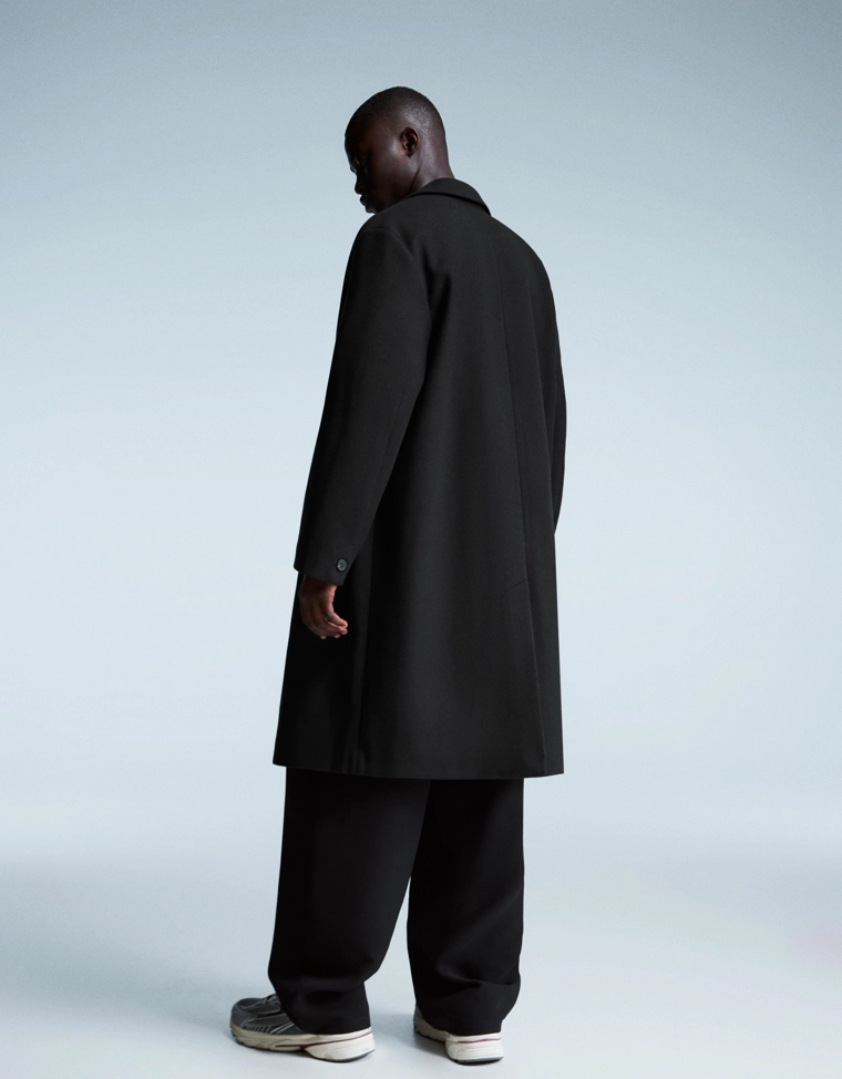 Длинное пальто из ткани