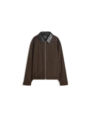 Куртка из ткани с контрастным воротником- Заказать в России