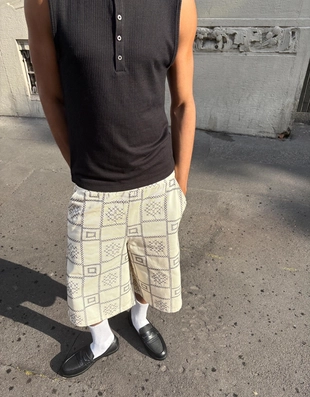 Шорты-бермуды с заниженным шаговым швом- Заказать в России