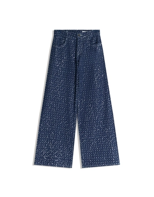 Джинсы свободного кроя с пайетками- Заказать в России