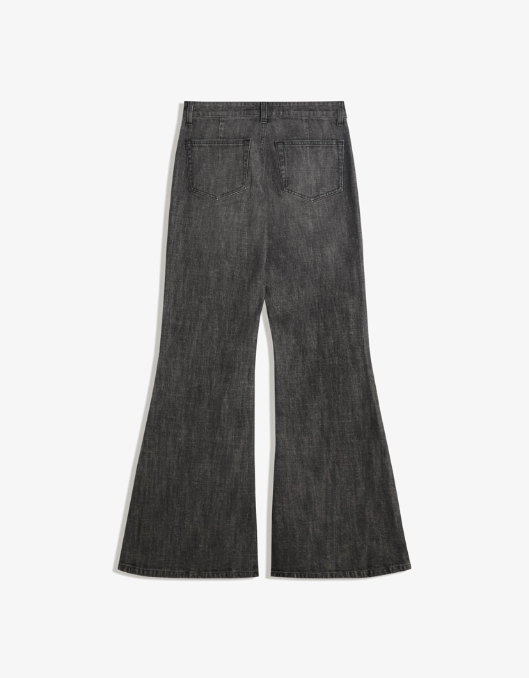 Джинсы клеш комфортные с карманами