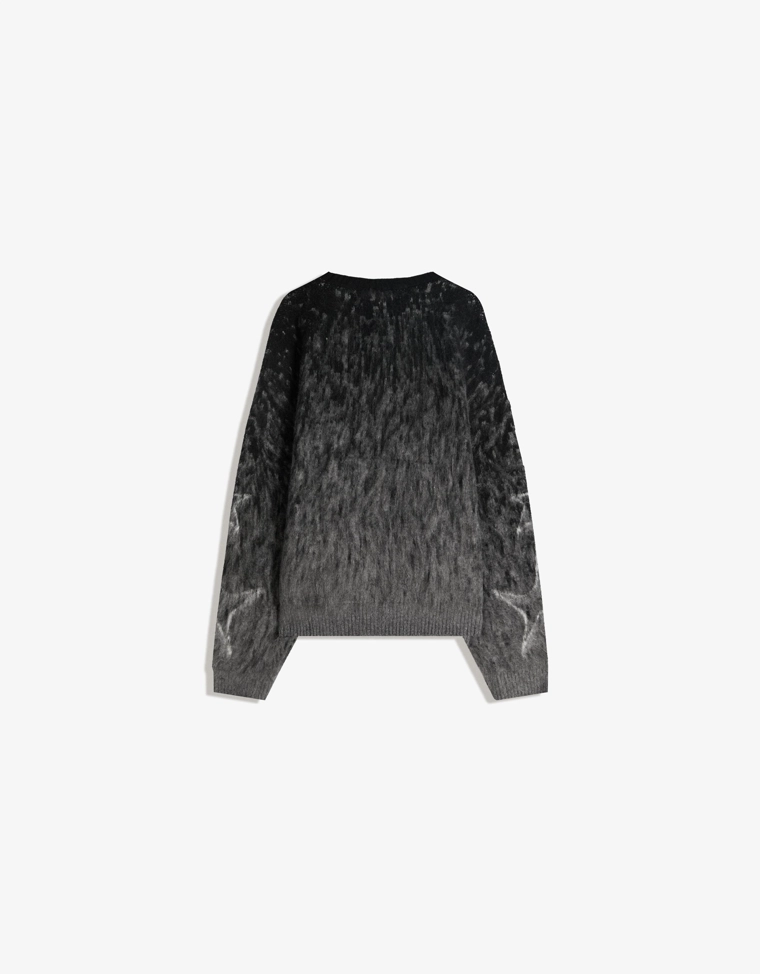 Свитер с начесом и принтом