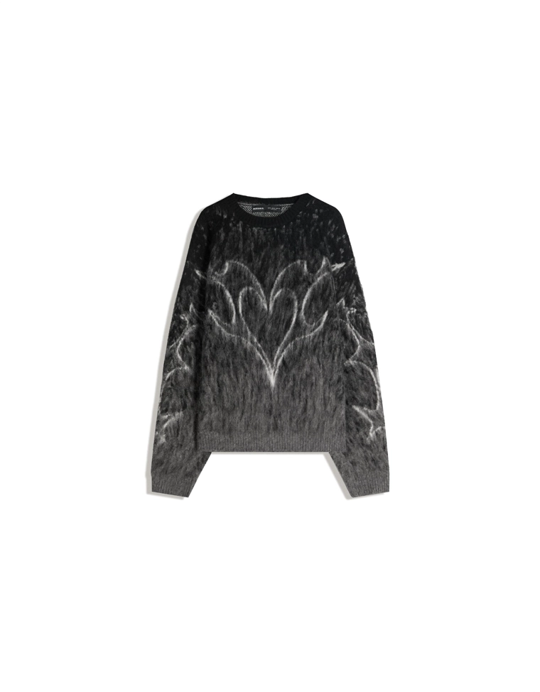 Свитер с начесом и принтом