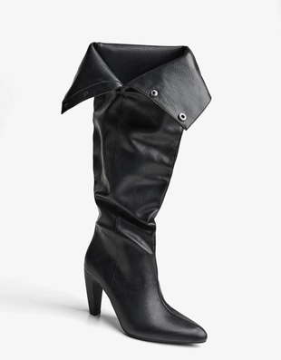 WIDE-LEG HEELED BOOTS- Заказать в России