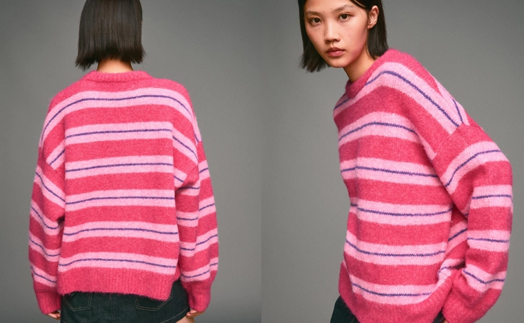 Свитер в разноцветную полоску