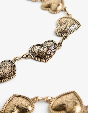 Ремень-цепочка со звеньями «сердечки»- Заказать в России