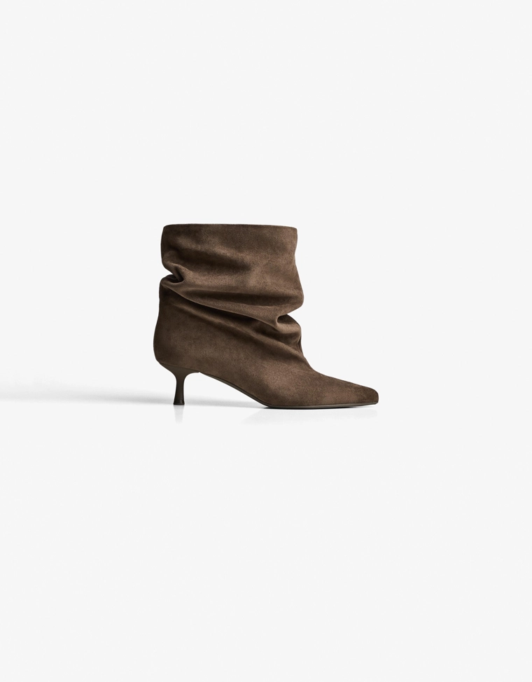 Slouchy kitten heel ankle boots