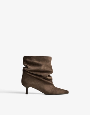 SLOUCHY KITTEN HEEL ANKLE BOOTS- Заказать в России