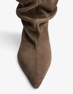 SLOUCHY KITTEN HEEL ANKLE BOOTS- Заказать в России