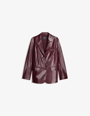 Блейзер оверсайз из искусственной кожи- Заказать в России