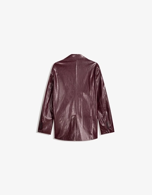 Блейзер оверсайз из искусственной кожи- Заказать в России