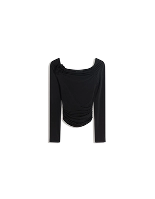 Топ с длинными рукавами и цветочным принтом- Заказать в России