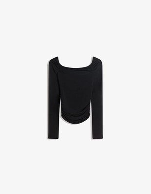 Топ с длинными рукавами и цветочным принтом- Заказать в России