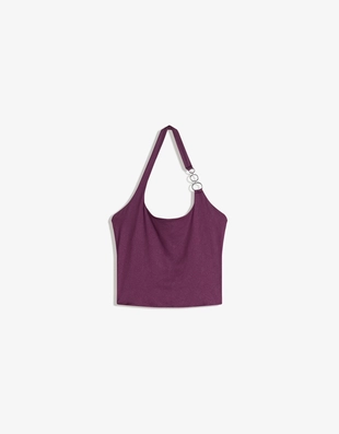 Облегающий струящийся топ с кольцами- Заказать в России