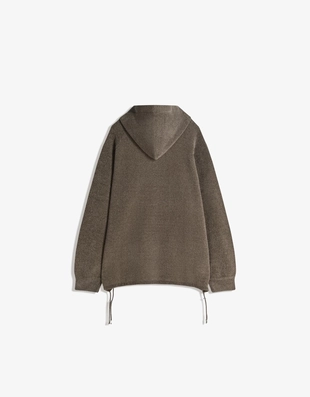 Джемпер на молнии из синели с капюшоном и принтом- Заказать в России