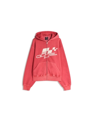 Толстовка с застежкой-молнией JT RACING HONDA и принтом на капюшоне- Заказать в России